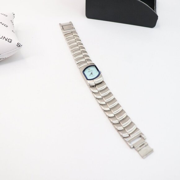 Vintage Alfred Sung Stainless Steel Back MOVT Quartz Womens Watch No Battery - Picture 5 of 12